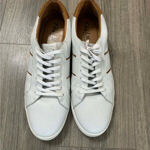 Flag Ltd Men's White Sneakers with Brown Accents